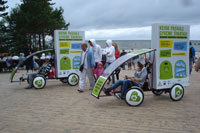 Informacine/Reklamine kampanija - Žaliosios europieciu atostogos 2011, reklaminis velomobilis, reklamos masinos, advertising bike, promobike